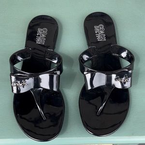 Coach Black Jelly Bow Sandals Size 8